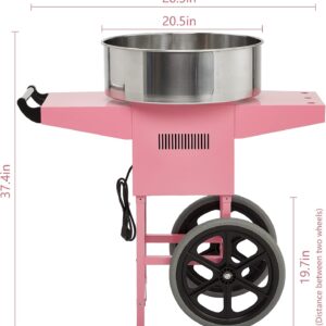 Pink Electric Cotton Candy Machine with Cart – 20″ Stainless Steel Bowl Pink Electric Cotton Candy Machine with Cart – 20″ Stainless Steel Bowl