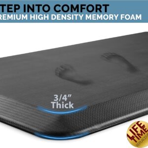 ComfiLife Anti Fatigue Floor Mat – 3/4 Inch Thick Perfect Kitchen Mats for Floor – 20″ x 32″ Black