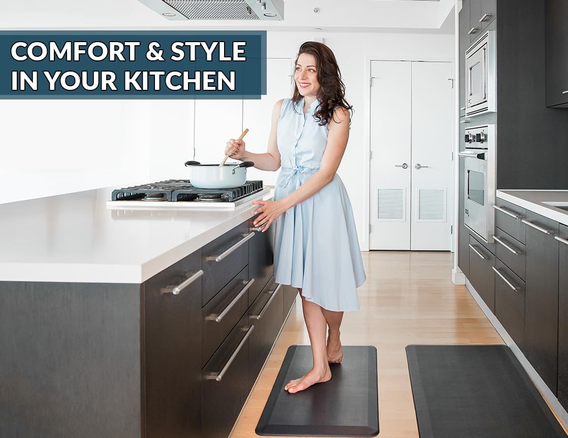 ComfiLife Anti Fatigue Floor Mat – 3/4 Inch Thick Perfect Kitchen Mats for Floor – 20″ x 32″ Black