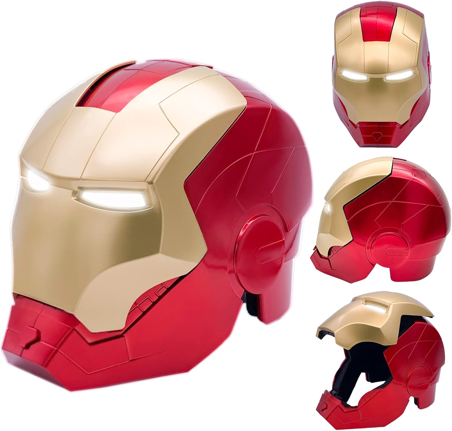 Open/Close Wearable Helmet with Eyes Glowing for Kids and Teens Mask Costume and Role-Play Dress Up, Ideal for Birthdays, Christmas, Halloween (Child Size)