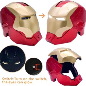 Open/Close Wearable Helmet with Eyes Glowing for Kids and Teens Mask Costume and Role-Play Dress Up, Ideal for Birthdays, Christmas, Halloween (Child Size)