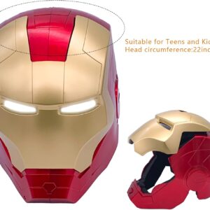 Open/Close Wearable Helmet with Eyes Glowing for Kids and Teens Mask Costume and Role-Play Dress Up, Ideal for Birthdays, Christmas, Halloween (Child Size)